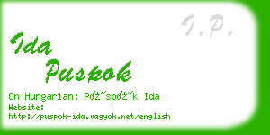 ida puspok business card